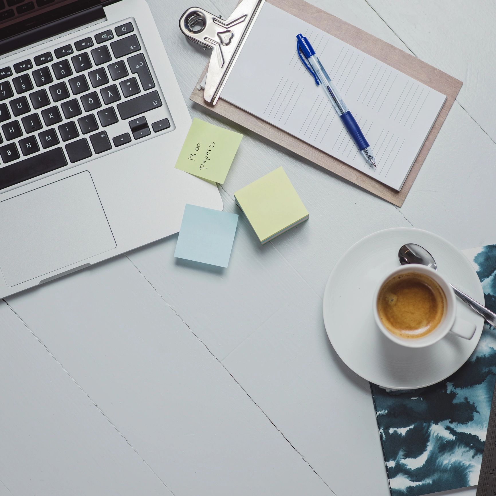 Overhead Business Angles still life of office desk